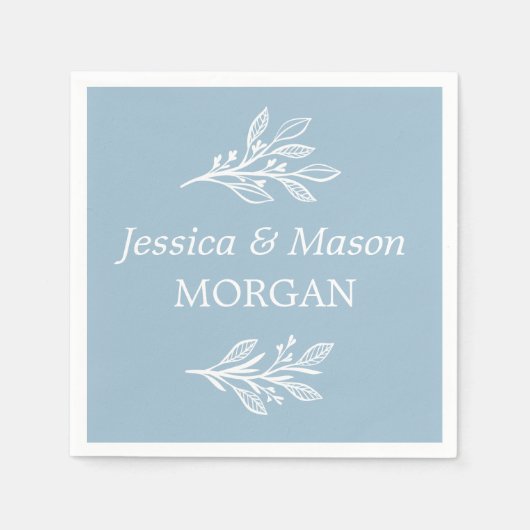 ダスティー素朴ブルーズ結婚カクテルナプキン スタンダードカクテルナプキン (正面)