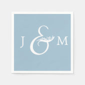 ダスティー素朴ブルーズ結婚カクテルナプキン スタンダードカクテルナプキン (正面)