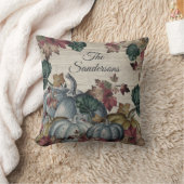 ダスティー素朴ブルーパンプキン紅葉ウッド クッション (ブランケット)