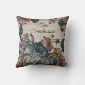 ダスティー素朴ブルーパンプキン紅葉ウッド クッション (裏面)