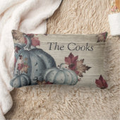 ダスティー素朴ブルーパンプキン紅葉ウッド ランバークッション (ブランケット)