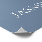 ダスティー素朴ブルーピーチフローラ結婚ズウェルカム ポスター (角)