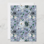 ダスティー素朴ブルーフローラブライダルシャワー 招待状 (裏面)