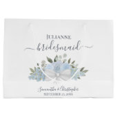 ダスティー素朴ブルーボホフローラのブ結婚リーデスメイド ラージペーパーバッグ (裏面)