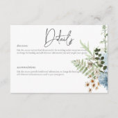 ダスティー素朴ブルーワイルドフラワーズ&デイジー詳細 エンクロージャーカード (正面)