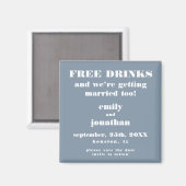 ダスティー結婚したブルーの無料ドリンクの日付を保存 マグネット (正面/裏面)