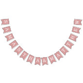 ダスティー結婚バラの新郎新婦の名前シンプルピンク バンティングフラッグ (全)