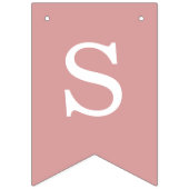 ダスティー結婚バラの新郎新婦の名前シンプルピンク バンティングフラッグ (第1の旗)