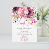 ダスティー結婚バラ油彩画カスタマイズ緑 サンキューカード (スタンド正面)