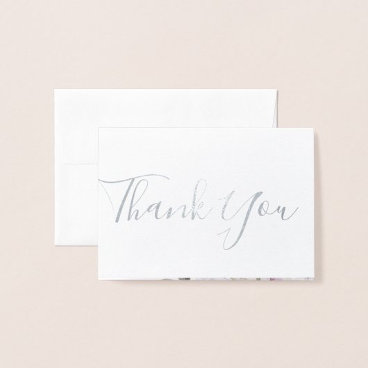ダスティー結婚フローラのフォイルサンキューカード 箔カード (封筒付き正面)