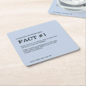 ダスティー結婚ブルーのカスタムおもしろい事実 スクエアペーパーコースター (アングル)