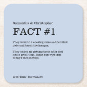 ダスティー結婚ブルーのカスタムおもしろい事実 スクエアペーパーコースター (正面)