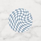 ダスティー結婚ブルーのコレクシ市松模様にョン コンフェッティ (スモール正面)