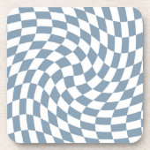 ダスティー結婚ブルーのコレクシ市松模様にョン コースター (正面)