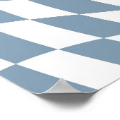 ダスティー結婚ブルーのコレクシ市松模様にョン ポスター (角)