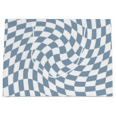 ダスティー結婚ブルーのコレクシ市松模様にョン ラージペーパーバッグ (正面)