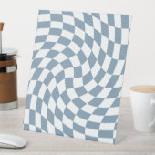 ダスティー結婚ブルーのコレクシ市松模様にョン 台座サイン (インサイチュ)