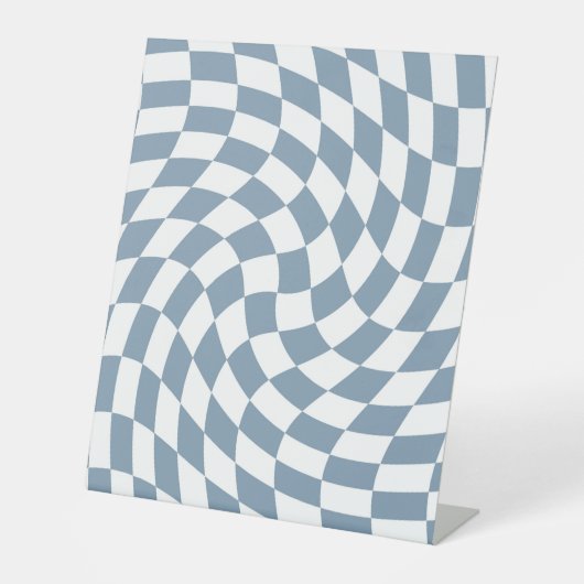 ダスティー結婚ブルーのコレクシ市松模様にョン 台座サイン (正面)