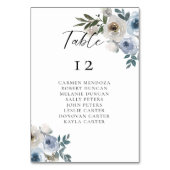 ダスティー結婚ブルーのテーブル座席表 テーブルナンバー (裏面)