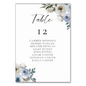 ダスティー結婚ブルーのテーブル座席表 テーブルナンバー (正面)