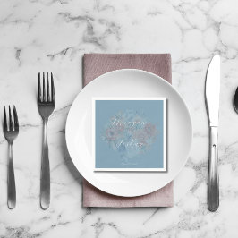 ダスティー結婚ブルーのナプキン スタンダードカクテルナプキン