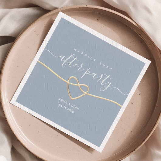 ダスティー結婚ブルーのパーティーナプキン スタンダードカクテルナプキン