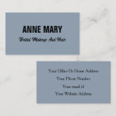 ダスティー結婚ブルーのブライダルヘアメイクアップアーティストサロン 名刺 (正面/裏面)