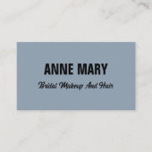 ダスティー結婚ブルーのブライダルヘアメイクアップアーティストサロン 名刺 (正面)
