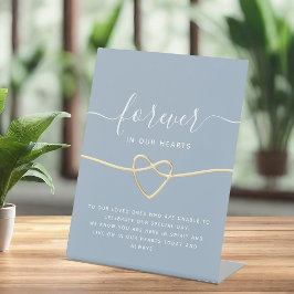 ダスティー結婚ブルーのメモリアルテーブルの看板 台座サイン