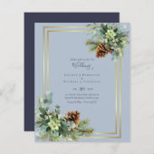 ダスティー結婚ブルーのユーカリの緑の予算 (正面/裏面)