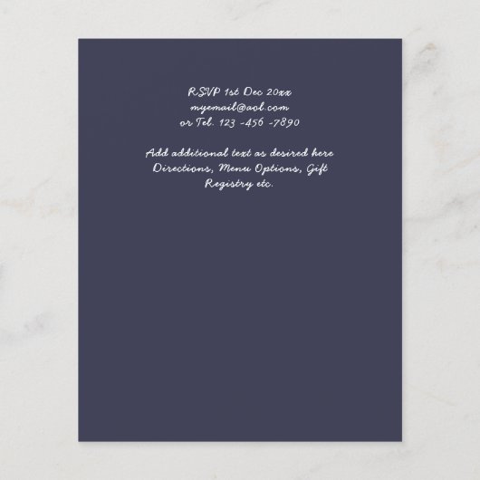 ダスティー結婚ブルーのユーカリの緑の予算 (裏面)