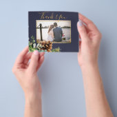 ダスティー結婚ブルーのユーカリの緑の予算 チラシ (手)