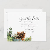 ダスティー結婚ブルーのユーカリの緑の予算 ポストカード (正面/裏面)