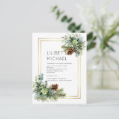 ダスティー結婚ブルーのユーカリの緑の予算 ポストカード (スタンド正面)