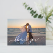 ダスティー結婚ブルーの写真 サンキューカード (スタンド正面)