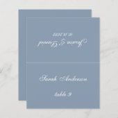 ダスティー結婚ブルーの座席表 – ゲスト名の印刷 (正面/裏面)