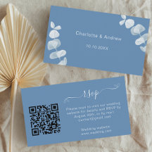 ダスティー結婚ブルーの応答ウェブサイトQRコードRSVP
