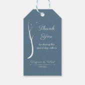 ダスティー結婚ブルーの感謝のギフトラベル ギフトタグ (正面)