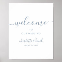 ダスティー結婚ブルーの歓迎サイン