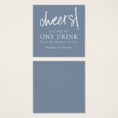 ダスティー結婚ブルーの無料ドリンクトークン (正面&裏面)