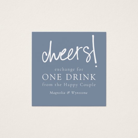 ダスティー結婚ブルーの無料ドリンクトークン (正面)