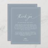 ダスティー結婚ブルーサンキューカード (正面/裏面)