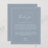 ダスティー結婚ブルーサンキューカード (正面/裏面)