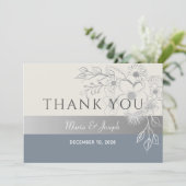 ダスティー結婚ブルーサンキューカード サンキューカード (スタンド正面)