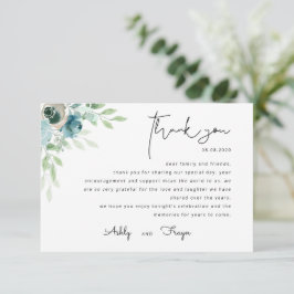 ダスティー結婚ブルーサンキューカード 招待状