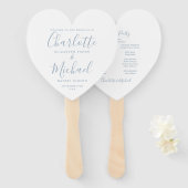 ダスティー結婚ブルースクリプトの式ハート ハンドファン (正面&裏面)