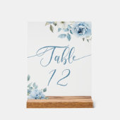 ダスティー結婚ブルーフローラのテーブル番号 アクリルサイン (正面)
