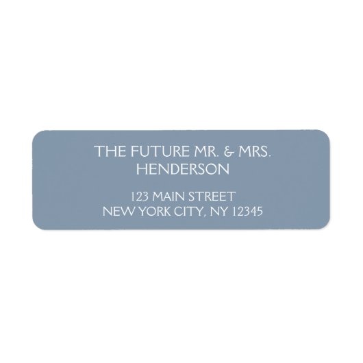 ダスティー結婚ブルー差出人住所 ラベル (正面)