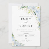 ダスティー結婚ブルー式招待状 招待状 (正面)