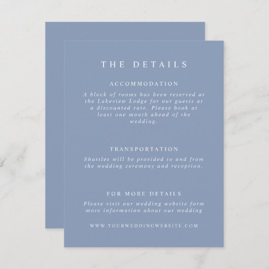 ダスティー結婚ブルー詳細 エンクロージャーカード (正面/裏面)